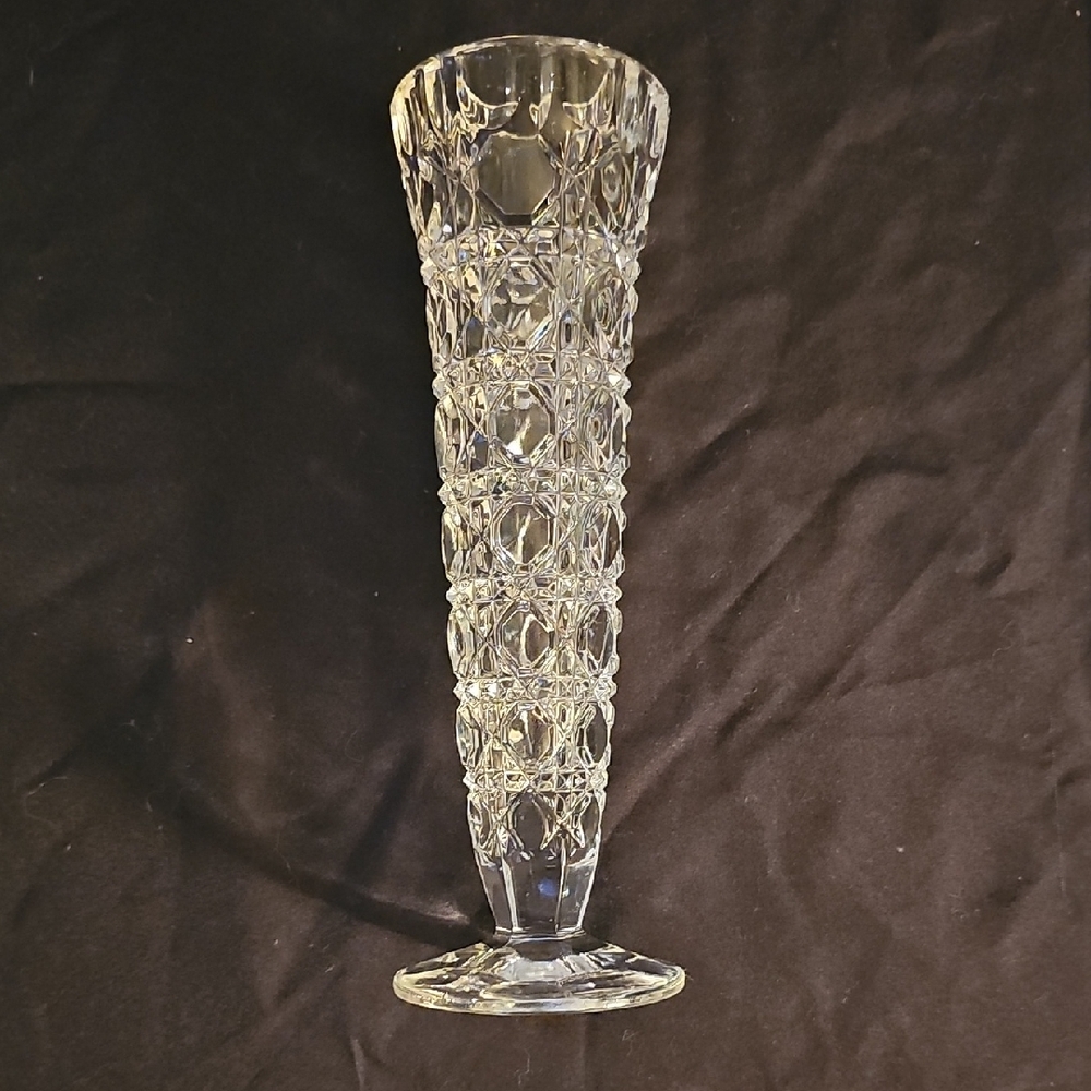 Intricate Clear Glass Vase